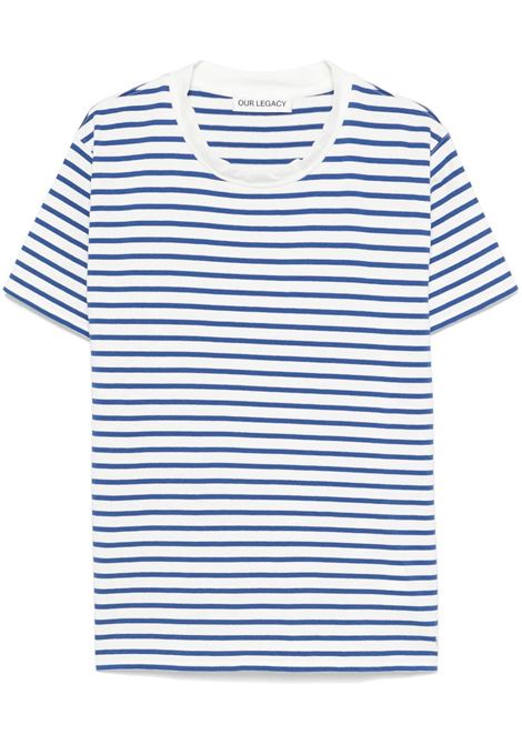 T-shirt Genova in bianco e blu Oure Legacy - uomo